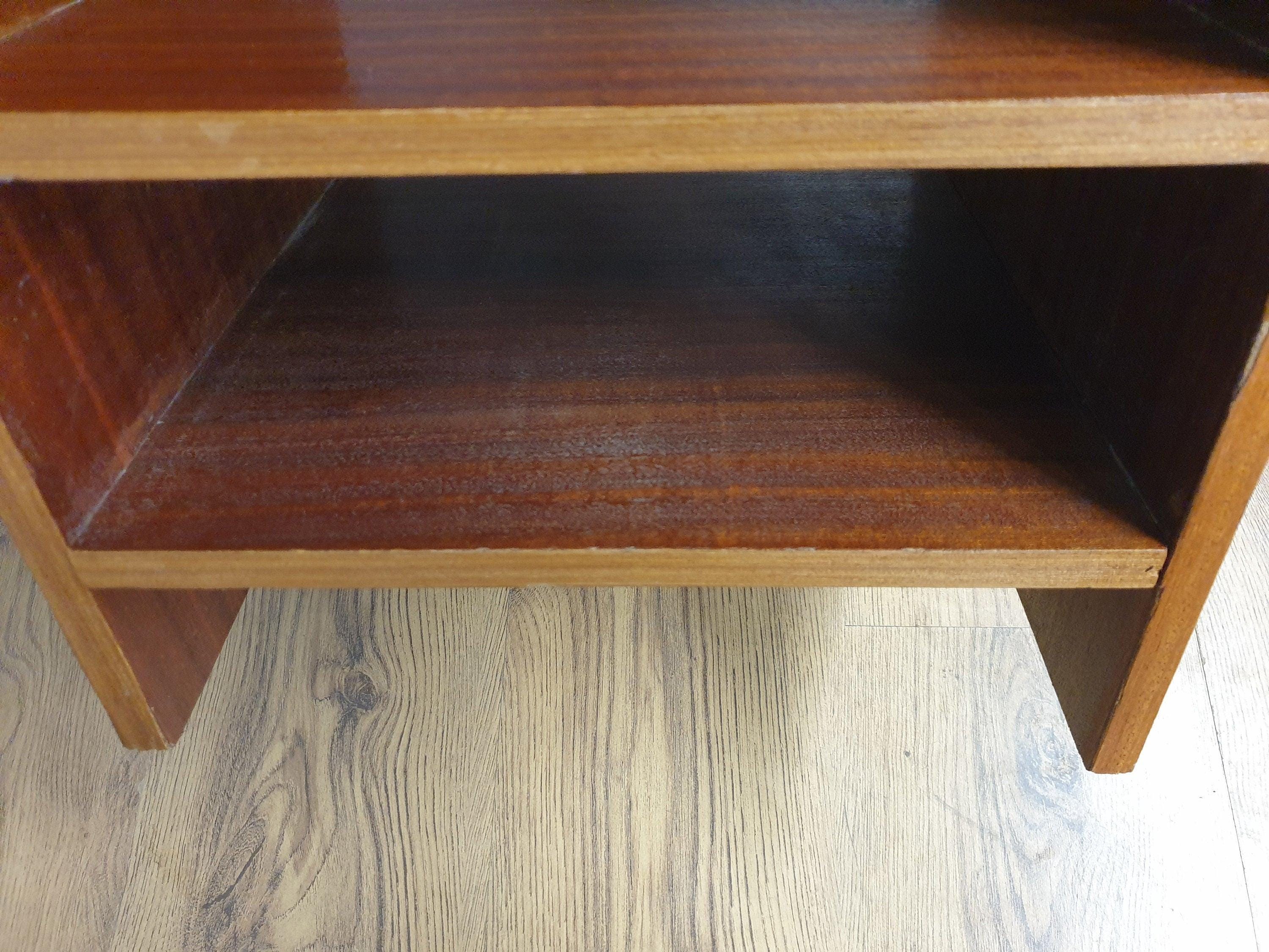 Mid Century Danish Influenced Teak Bedside Shelves Night Stand Scandi Chic