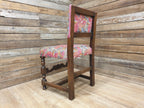 Antique William Morris Acanthus Fully Upholstered Oak Framed Chair Turned Legs