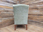 Vintage Petite Wingback Country House Green Armchair Queen Anne Legs