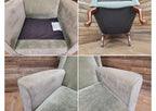 Vintage Petite Wingback Country House Green Armchair Queen Anne Legs