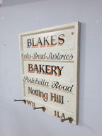 Vintage Distressed Rustic Hand Painted Blakes Bakery Sign Coat Rack