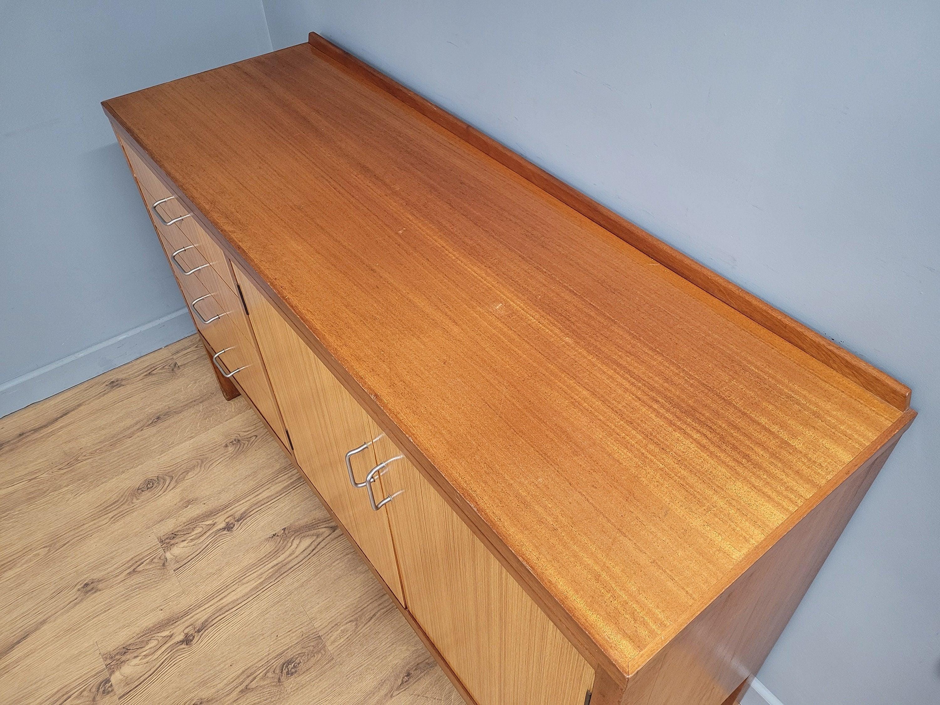 Mid Century Stag Sideboard TV Media Credenza Raised Leg Retro Chic