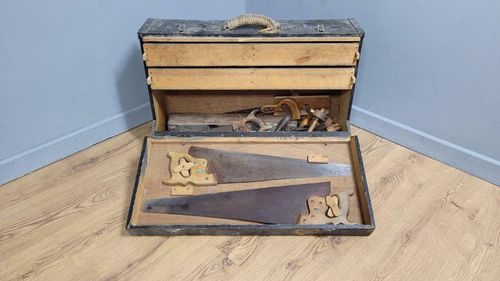 Vintage Toolbox Inc Tools Disston Saw Rose Sorby Chisels Thor Ibbortson Plane