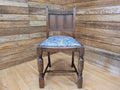 Vintage Hall Bedroom Motif Carved Back William Morris Blue Acanthus Seat Pad