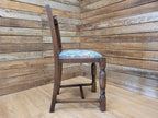 Vintage Hall Bedroom Motif Carved Back William Morris Blue Acanthus Seat Pad