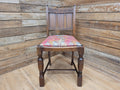 Vintage Motif Carved Backed Hall Bedroom William Morris Red Acanthus Seat Pad