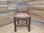 Vintage Motif Carved Backed Hall Bedroom William Morris Red Acanthus Seat Pad