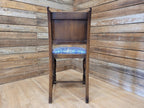 Vintage Hall Bedroom Motif Carved Back William Morris Blue Acanthus Seat Pad