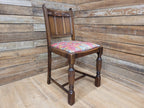 Vintage Motif Carved Backed Hall Bedroom William Morris Red Acanthus Seat Pad