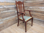Antique Mahogany Framed Edwardian Hall Bedroom Armchair William Morris Fabric