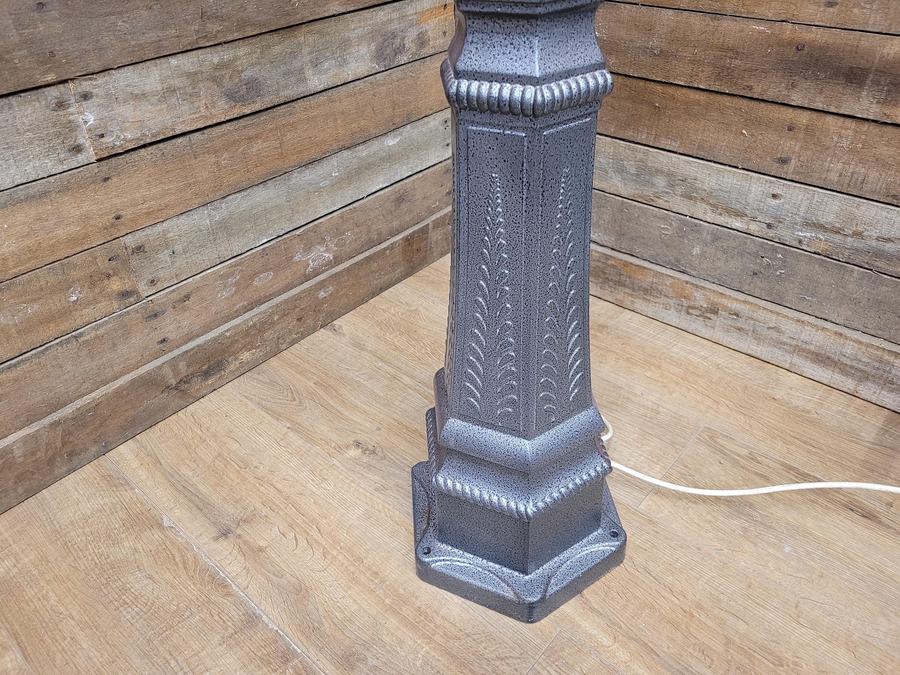 Vintage Metal Floor Standing Street Lamp Post 7'7" tall