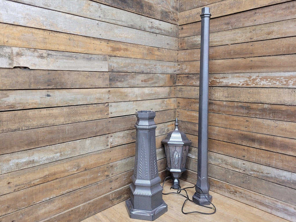Vintage Metal Floor Standing Street Lamp Post 7'7" tall