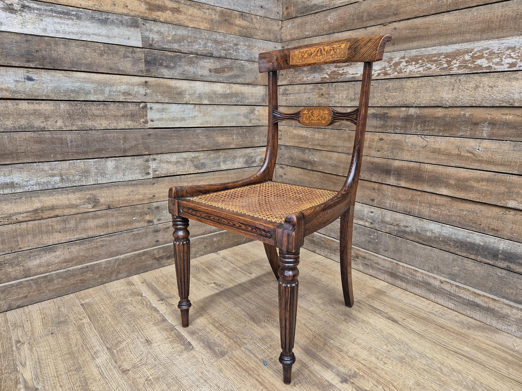Antique Early 19th Century Regency Inlaid Rosewood Desk Hall Bedroom Chair