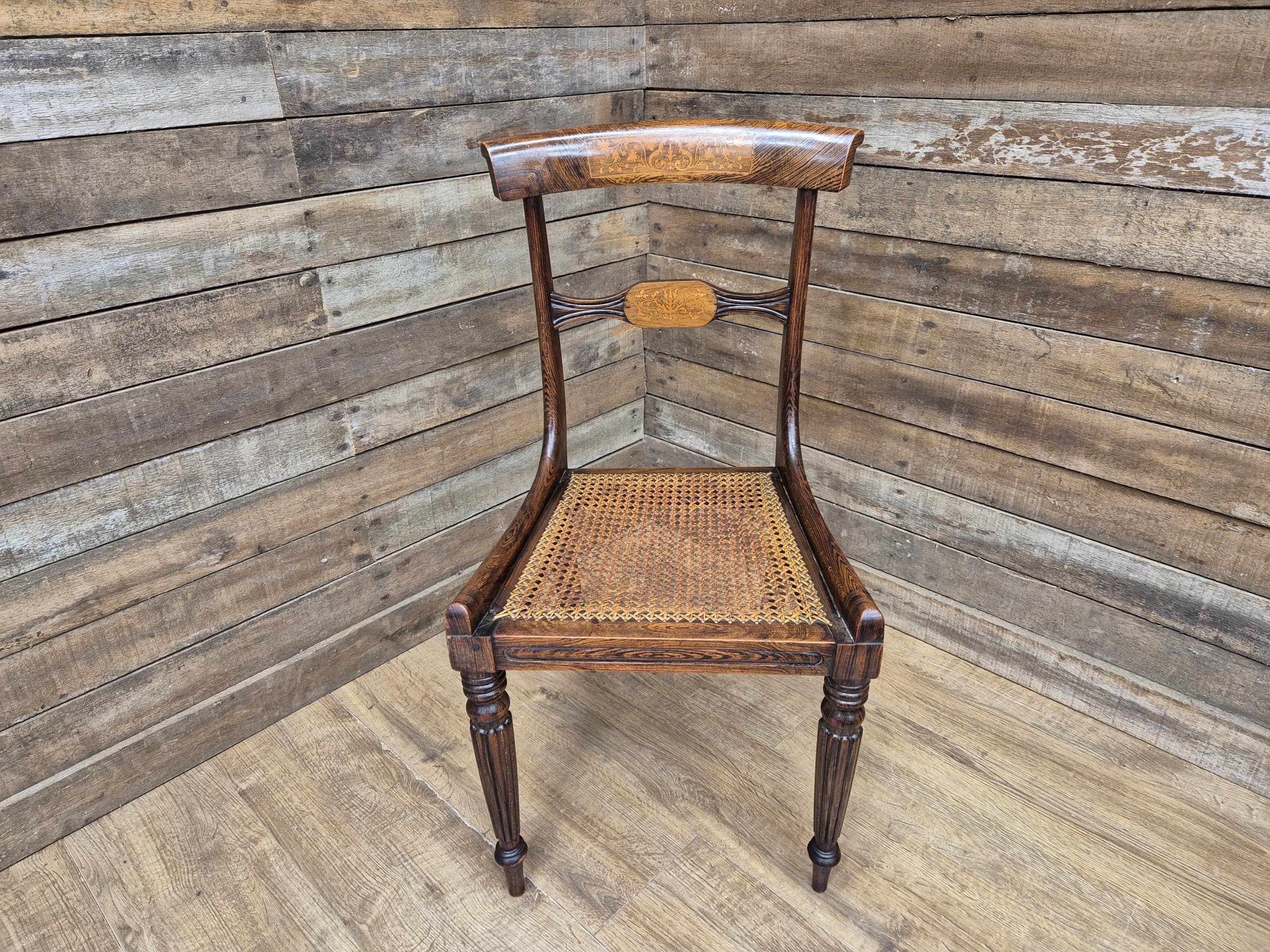 Antique Early 19th Century Regency Inlaid Rosewood Desk Hall Bedroom Chair