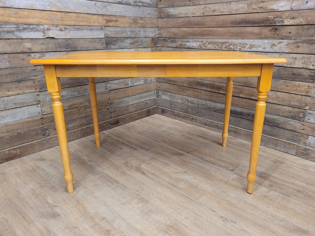 Vintage Pine Kitchen Dining Table with Turned Removable Legs Compact Rustic