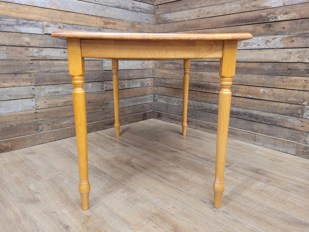 Vintage Pine Kitchen Dining Table with Turned Removable Legs Compact Rustic