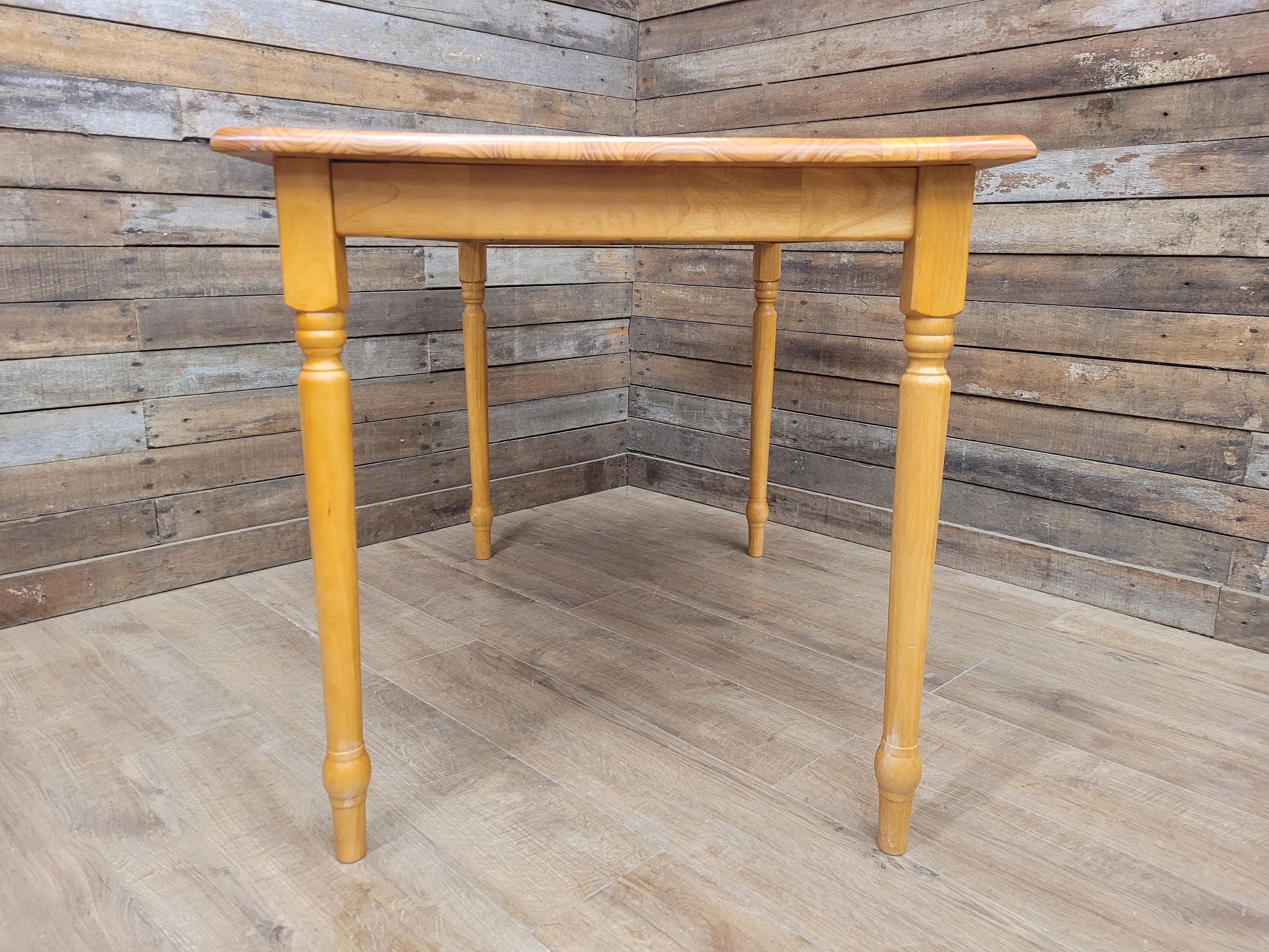 Vintage Pine Kitchen Dining Table with Turned Removable Legs Compact Rustic