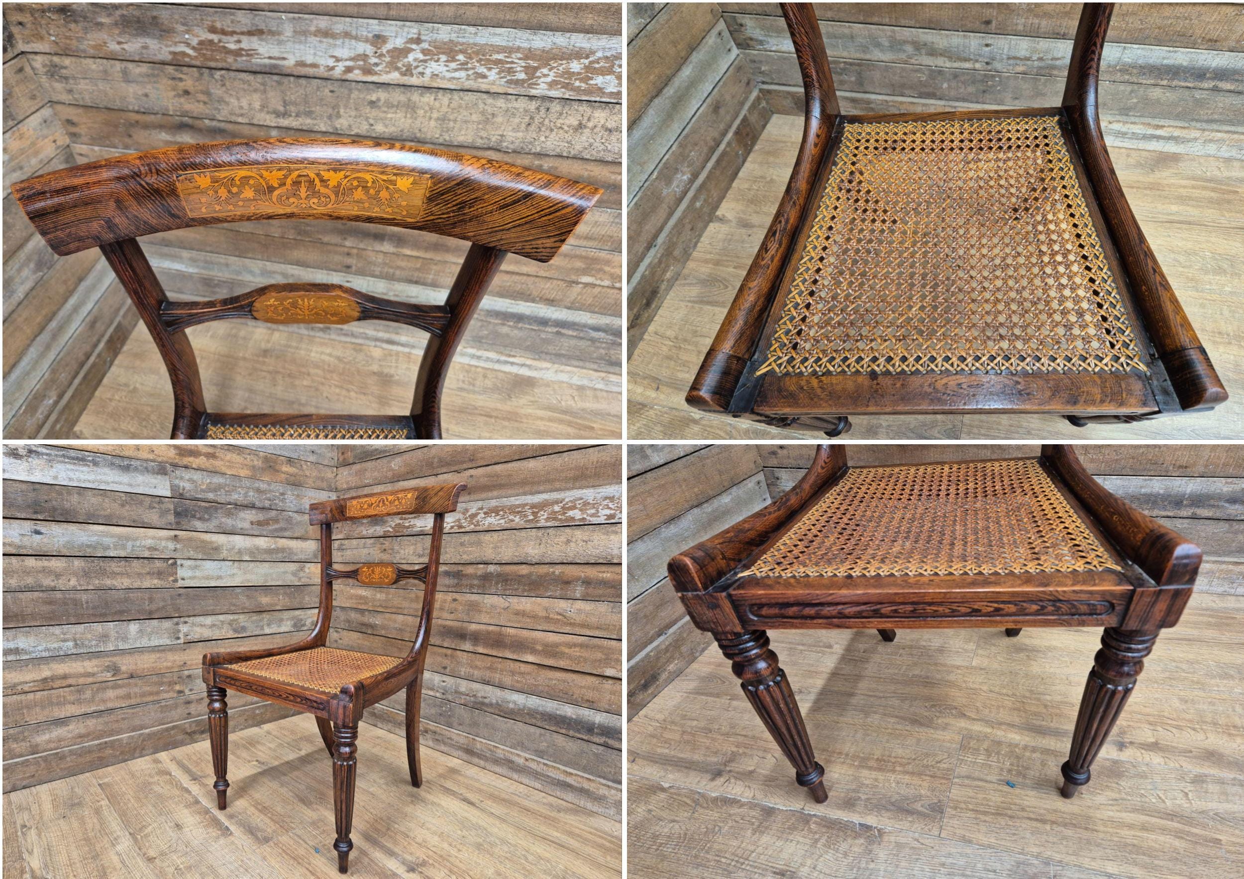 Antique Early 19th Century Regency Inlaid Rosewood Desk Hall Bedroom Chair