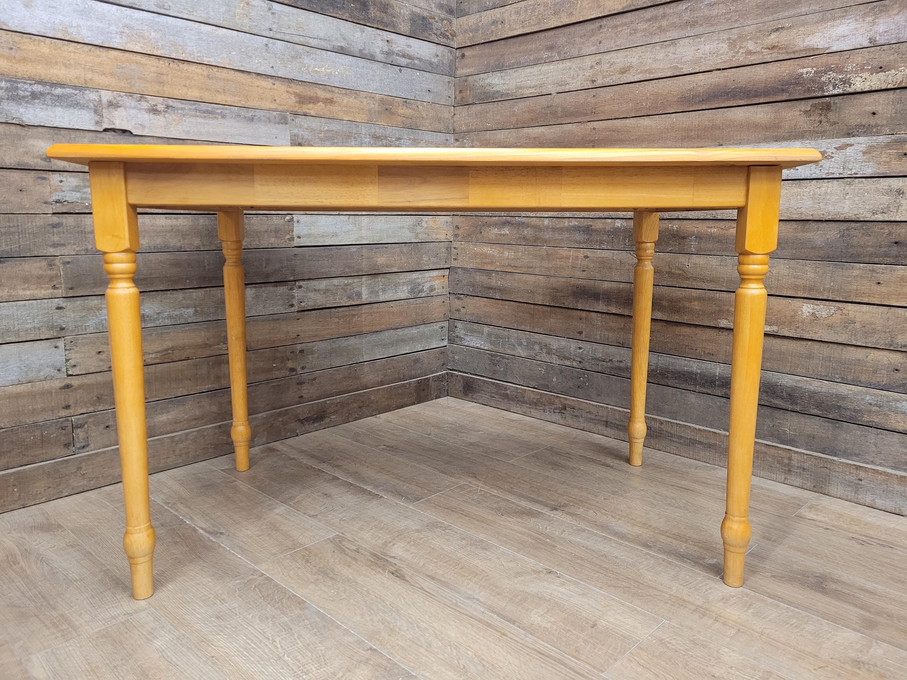 Vintage Pine Kitchen Dining Table with Turned Removable Legs Compact Rustic