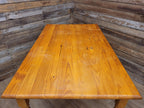 Vintage Pine Kitchen Dining Table with Turned Removable Legs Compact Rustic