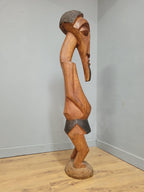 Very Large 50" Hand Carved Teak Tribal Art African Statue Interior Design Piece