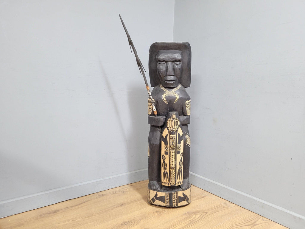 Large 47" Hand Carved Fijian Fertility Statue Interior Design Piece Tribal Art