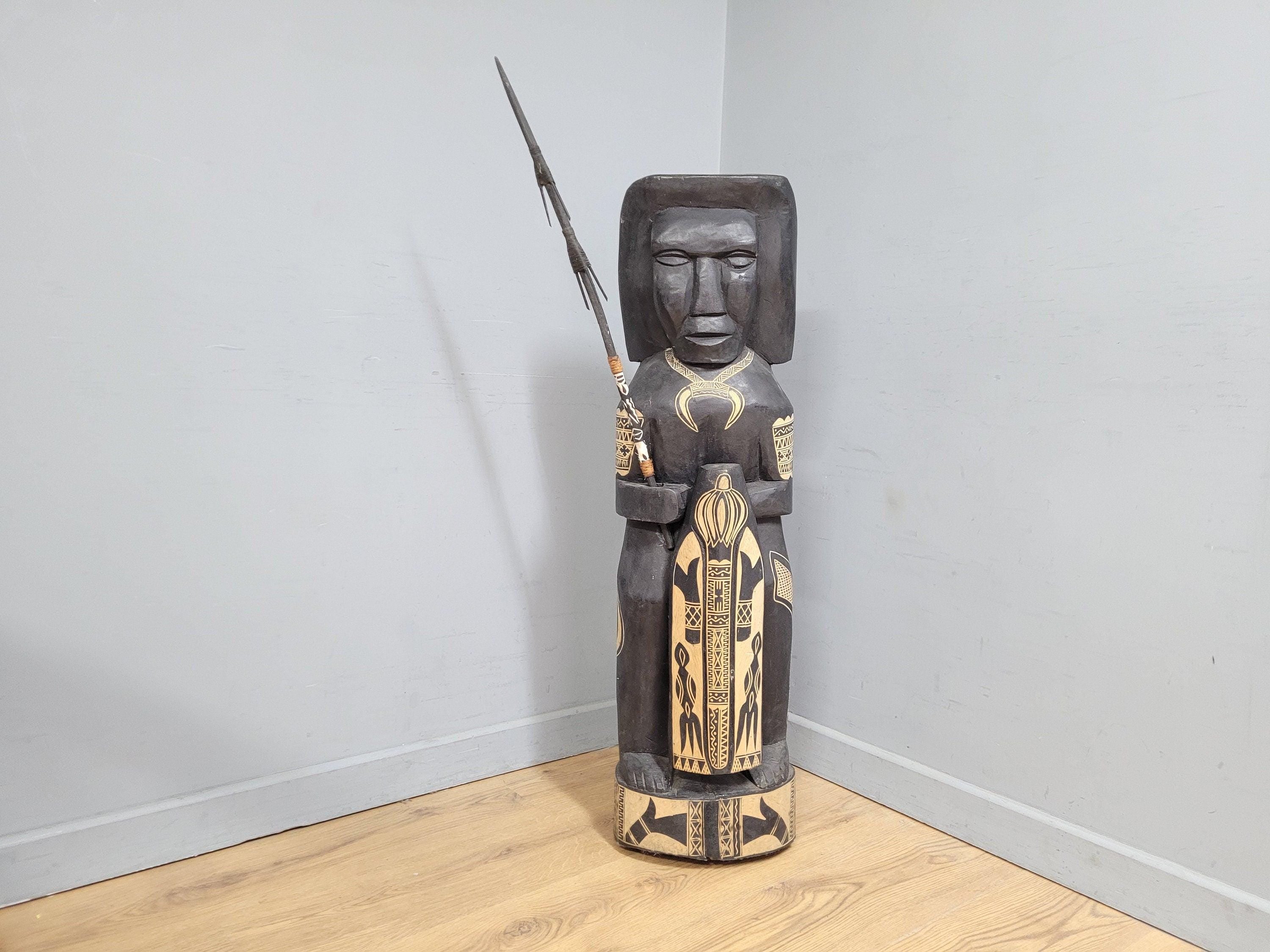 Large 47" Hand Carved Fijian Fertility Statue Interior Design Piece Tribal Art