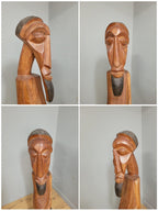 Very Large 50" Hand Carved Teak Tribal Art African Statue Interior Design Piece