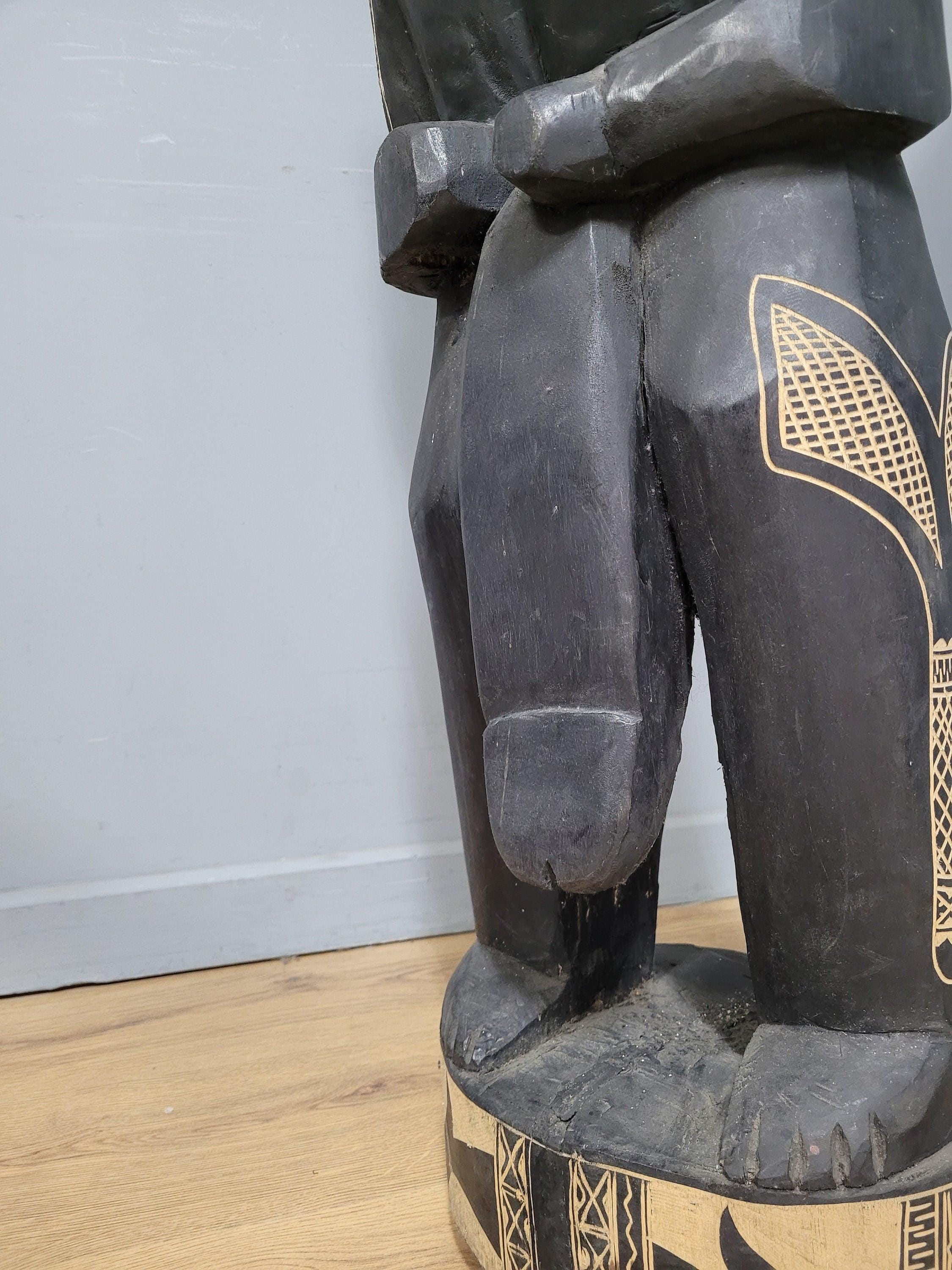 Large 47" Hand Carved Fijian Fertility Statue Interior Design Piece Tribal Art