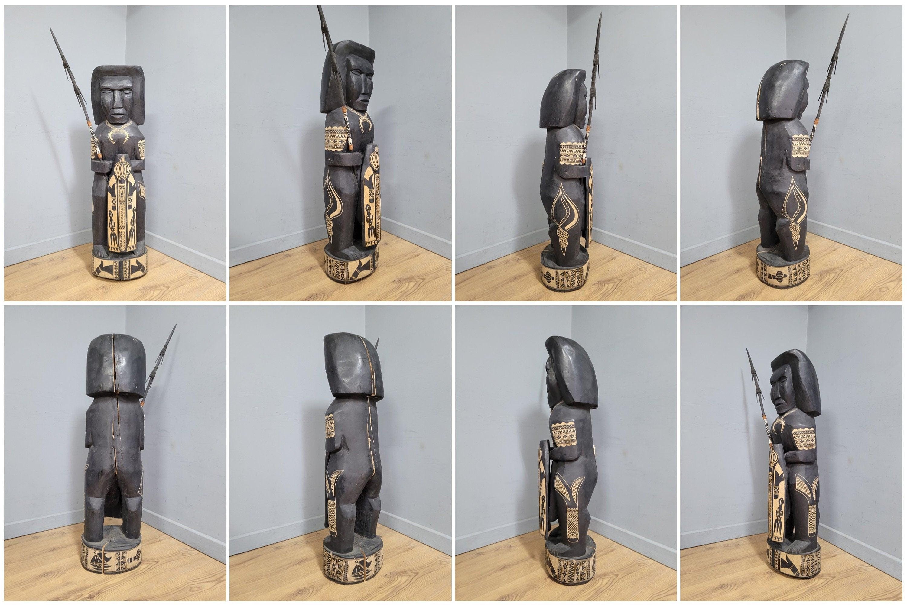 Large 47" Hand Carved Fijian Fertility Statue Interior Design Piece Tribal Art