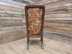 Victorian Mahogany Tall Back Fireside Chair Floral Upholstery Original Castors