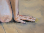 Large 8ft Contemporary Oil Painting Male Nude with Knife Modern Figurative Art