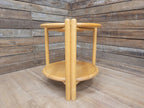 Vintage Blonde Side Table Folding Tray With Lazy Susan Occasional Table