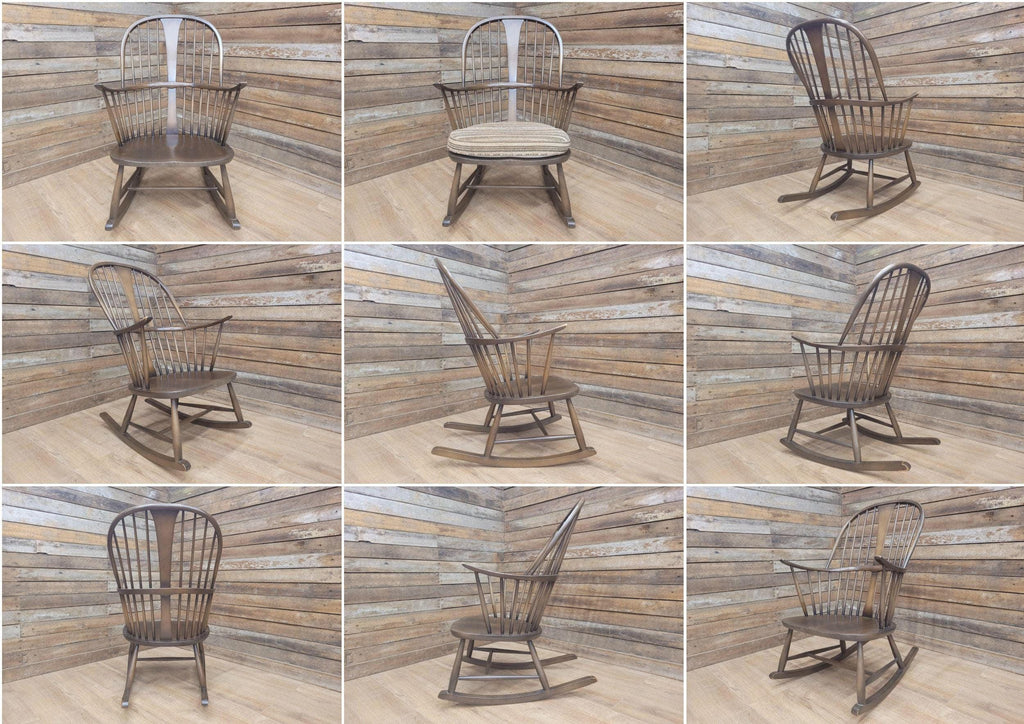 Vintage Ercol Golden Dawn Windsor Chairmakers Rocking Chair 7912 Elm/Beech