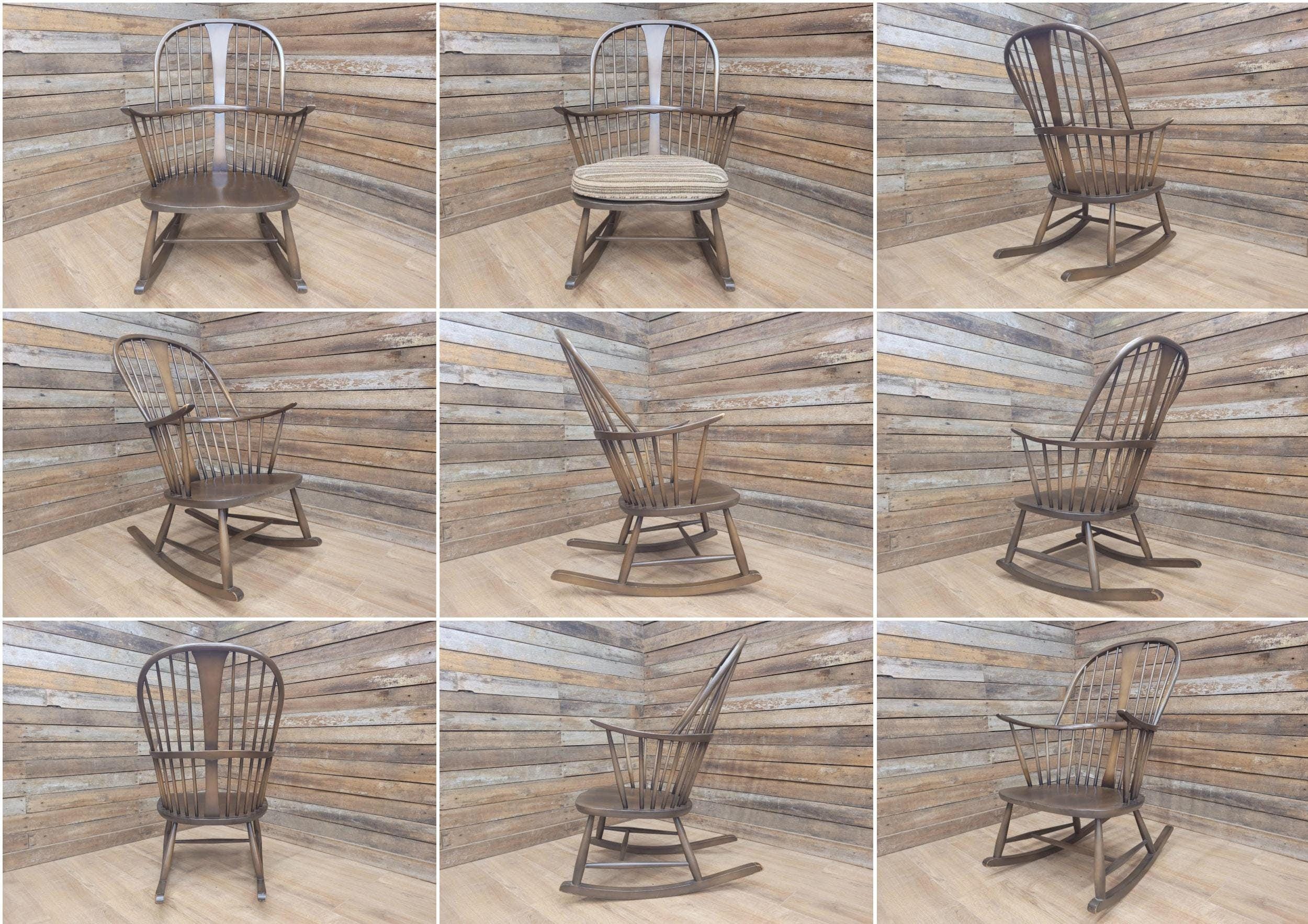Vintage Ercol Golden Dawn Windsor Chairmakers Rocking Chair 7912 Elm/Beech