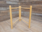 Vintage Blonde Side Table Folding Tray With Lazy Susan Occasional Table