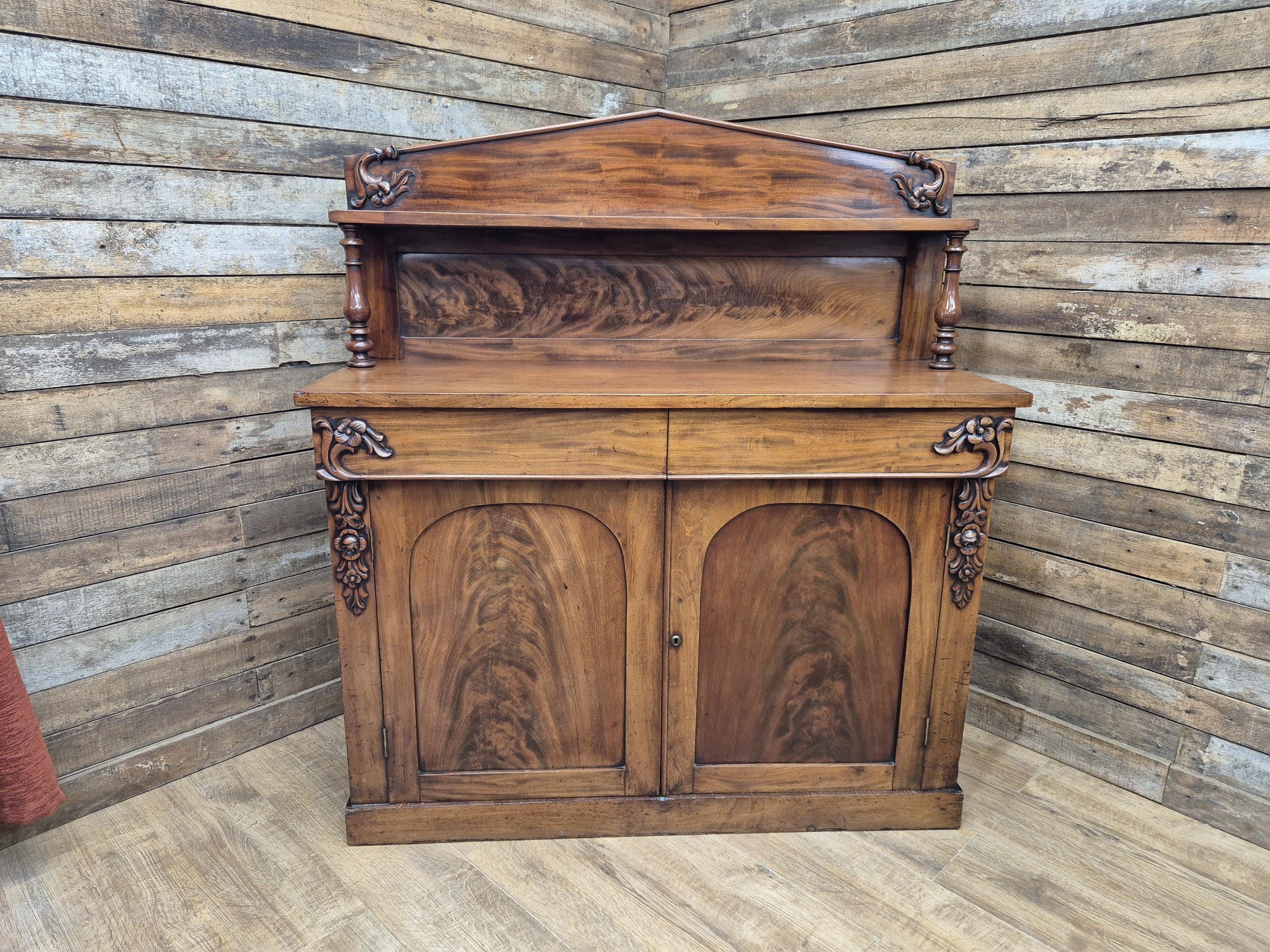 Antique 19th Century Mahogany Chiffonier Sideboard Circa 1870