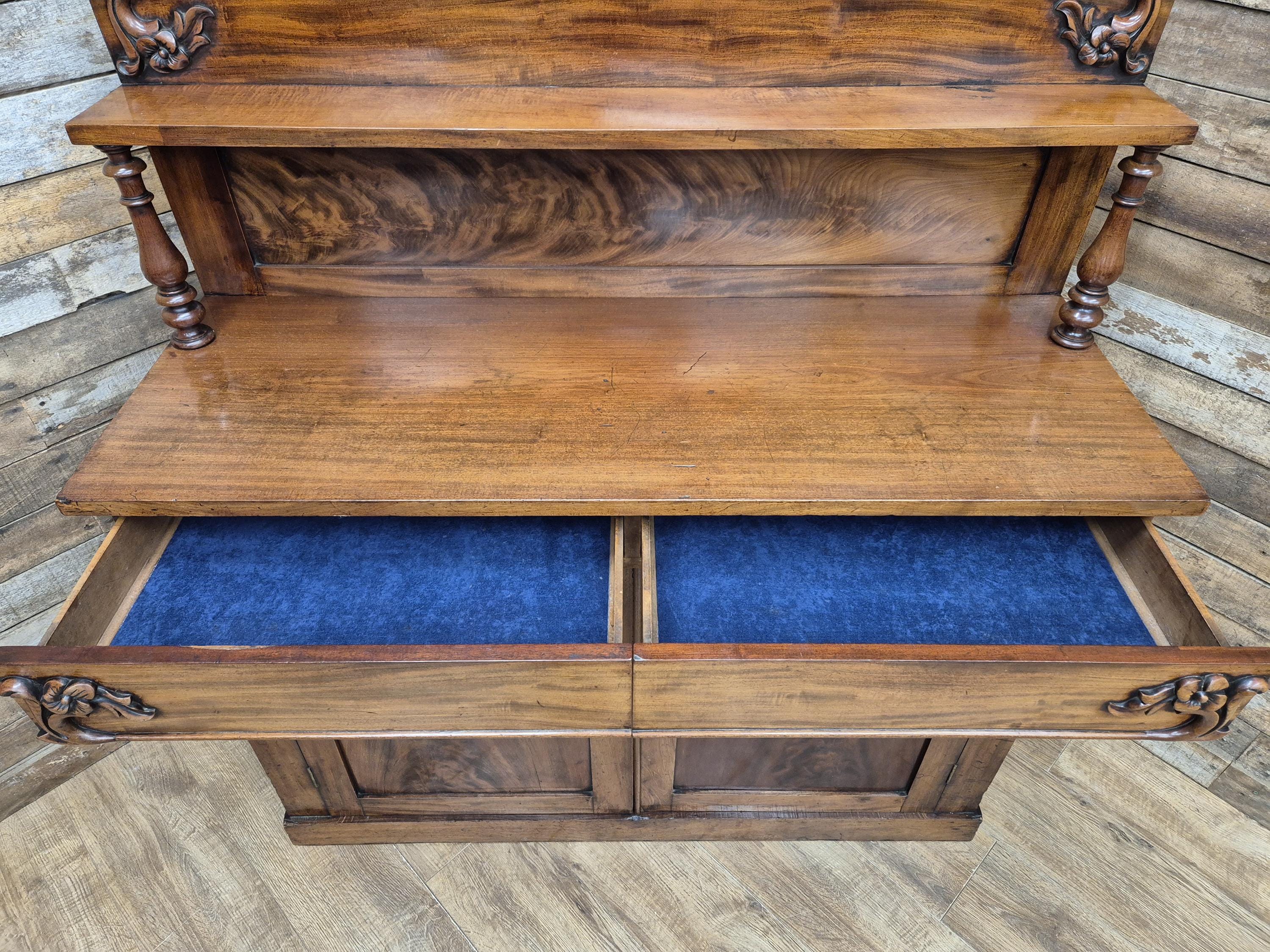 Antique 19th Century Mahogany Chiffonier Sideboard Circa 1870