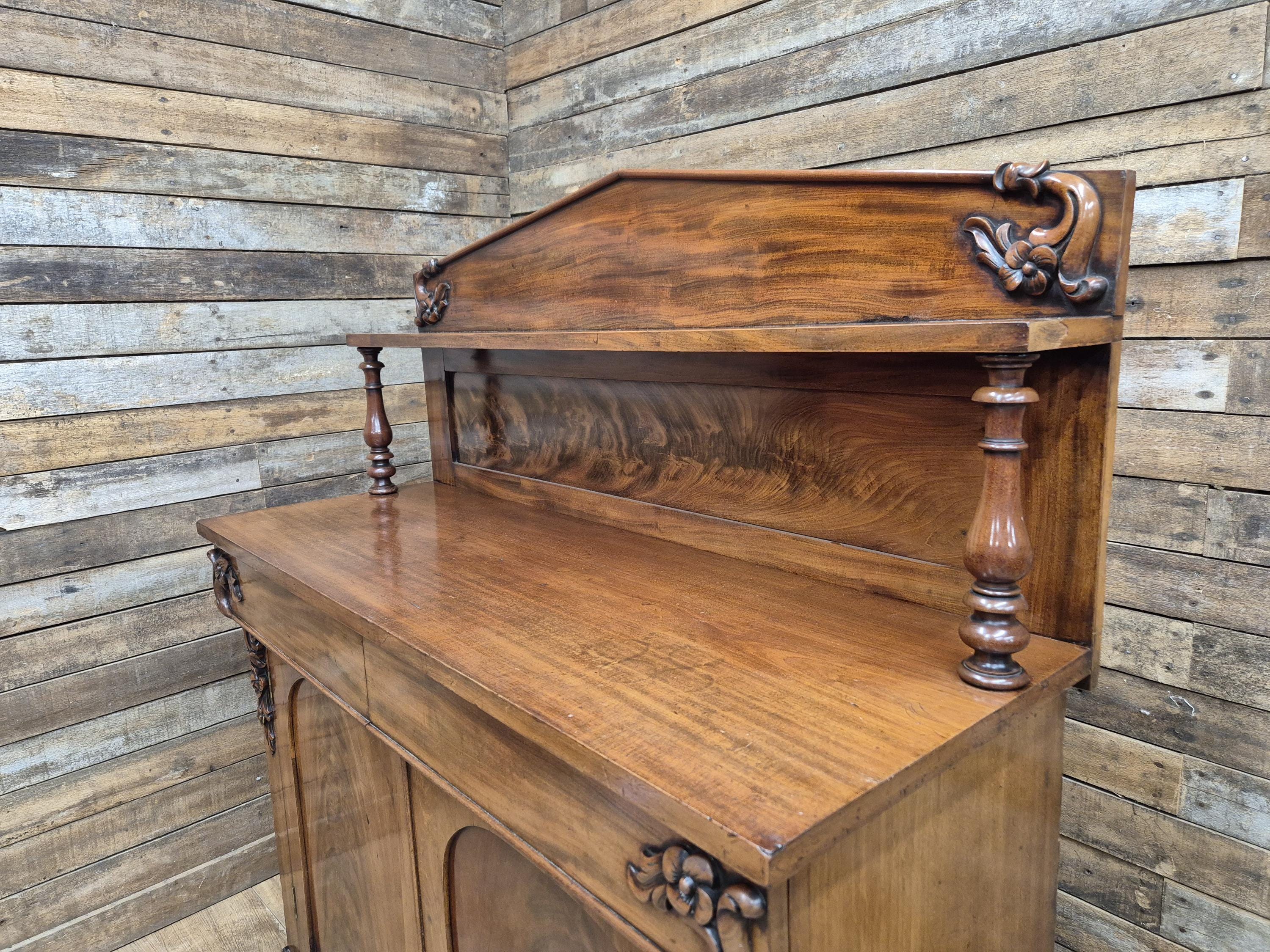 Antique 19th Century Mahogany Chiffonier Sideboard Circa 1870
