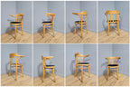 Mid Century Blonde Bentwood Desk Chair Cowhorn Design Cow Hide Seat