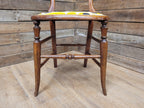 Antique Mahogany Balloon Backed Fully Upholstered Designer Fabric