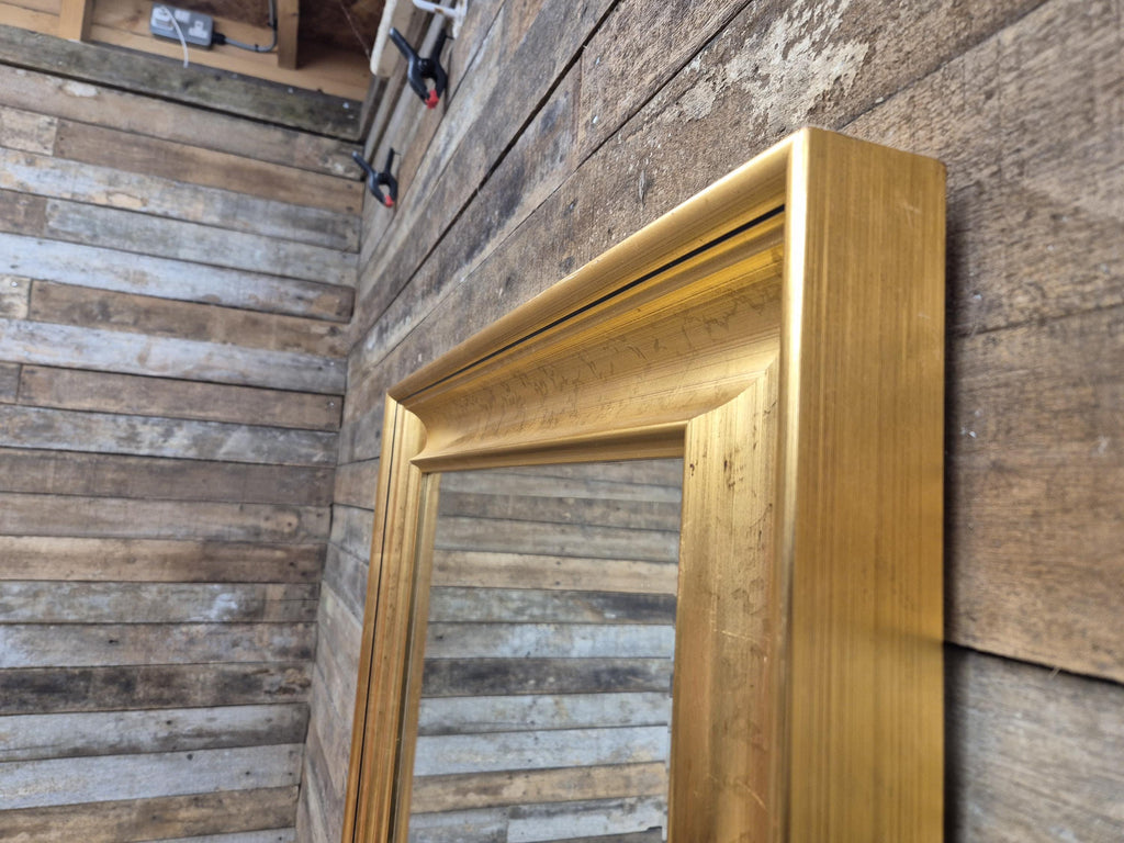 Large Gold Framed Red Flecked Mantle Gilt Style Wall Mirror