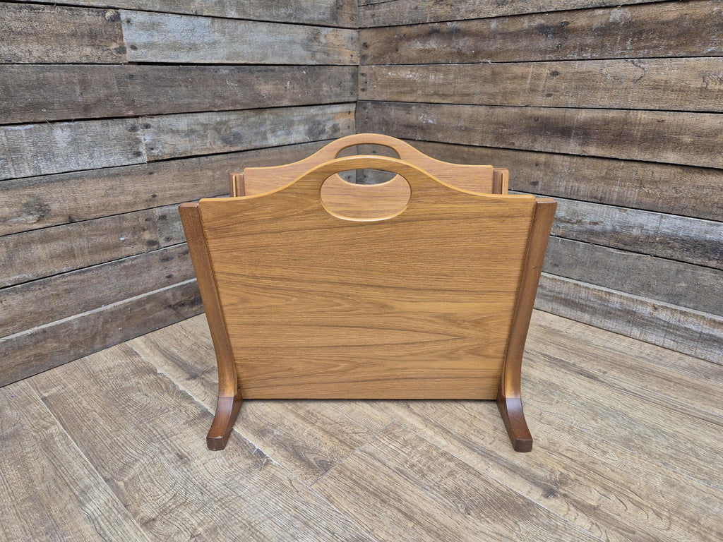 Mid Century Modern Danish Influenced Teak Magazine Rack By Parker Knoll