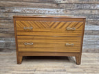 Mid Century Lebus Two Drawer Chest of Drawers Vintage Chic Deep Bottom Drawer