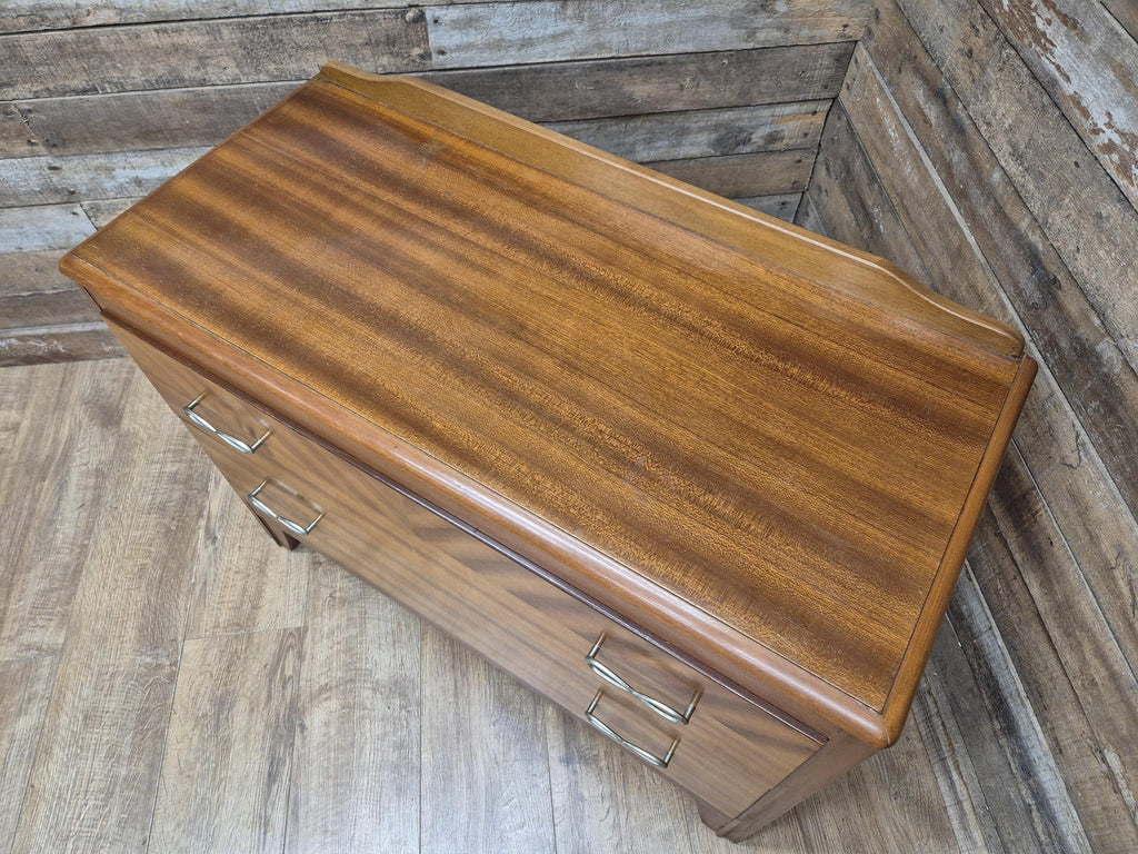 Mid Century Lebus Two Drawer Chest of Drawers Vintage Chic Deep Bottom Drawer