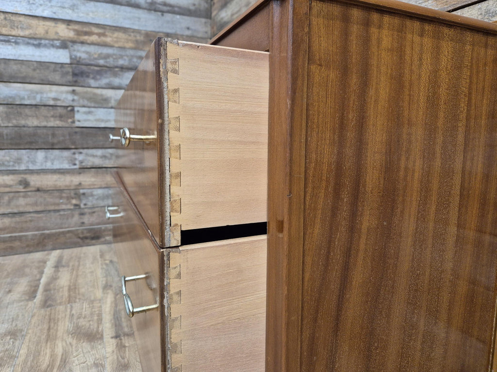 Mid Century Lebus Two Drawer Chest of Drawers Vintage Chic Deep Bottom Drawer