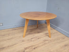 Mid Century Circular Blonde Coffee Table On Tapered Legs Retro Chic
