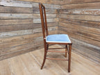 Antique Edwardian Hall or Bedroom Chair Fret Back Inlaid Marquetry Detailing