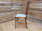 Antique Edwardian Hall or Bedroom Chair Fret Back Inlaid Marquetry Detailing