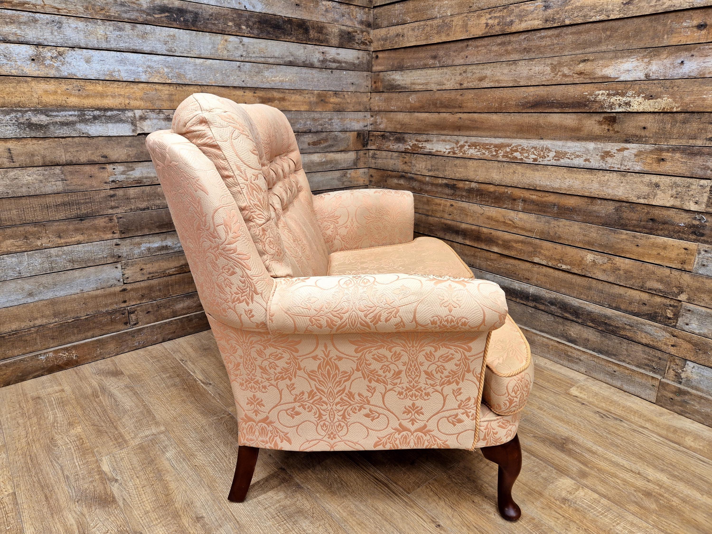 Vintage Pink Damask Two Seater Country House Sofa Settee